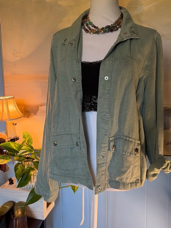 Christian Siriano Jackets & Blazers - Christian Siriano Olive Green Washed Utility Jacket